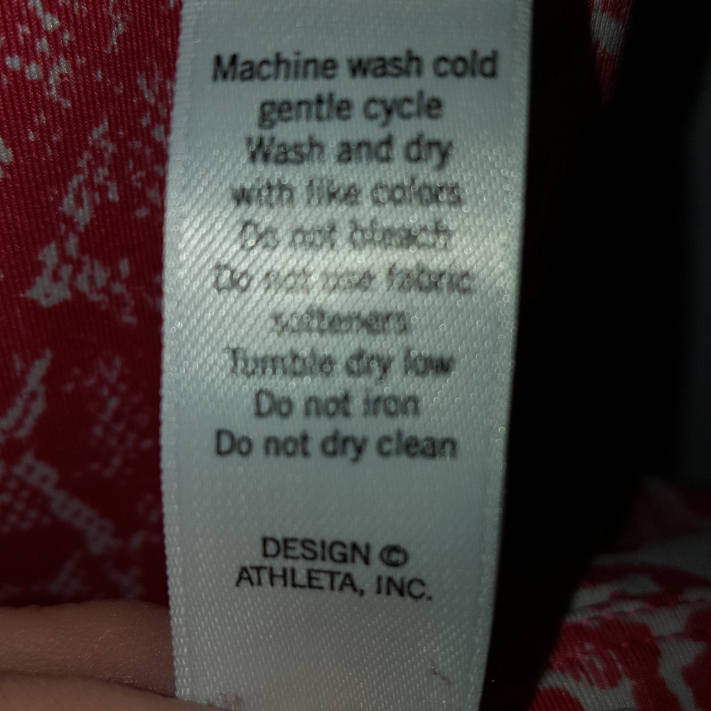 Athleta Tank, cinch hem, coral/white EUC XS - Picture 5 of 8